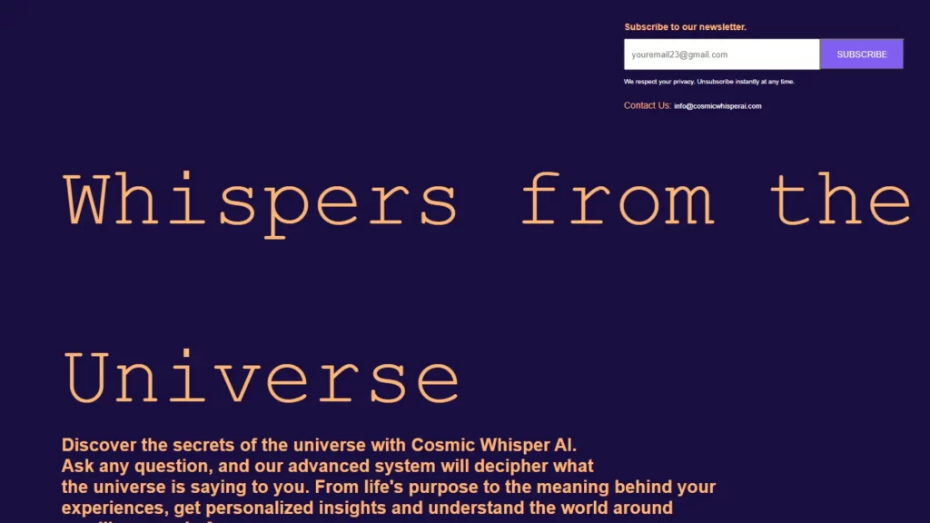 cosmic whisper ai website