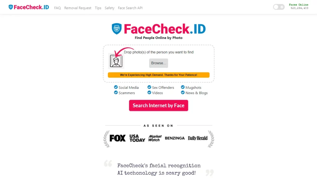 facecheck id website