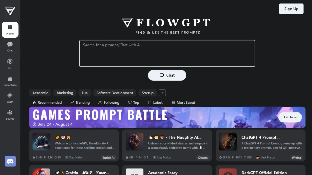 flowgpt website
