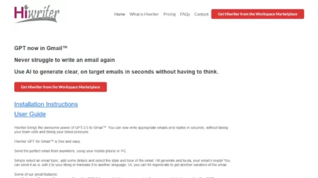 hiwriter gpt for gmail website