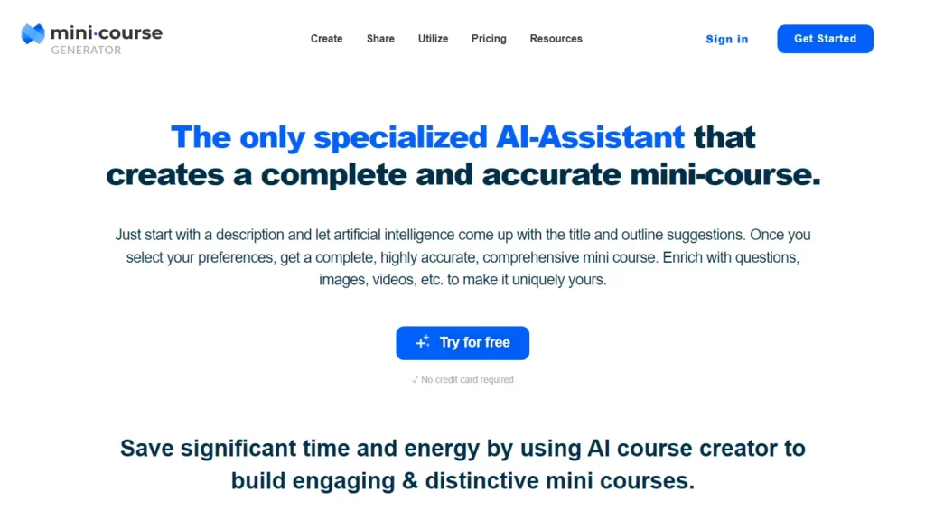 mini.course website