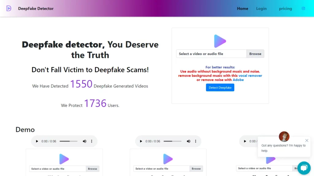 deepfake detector website