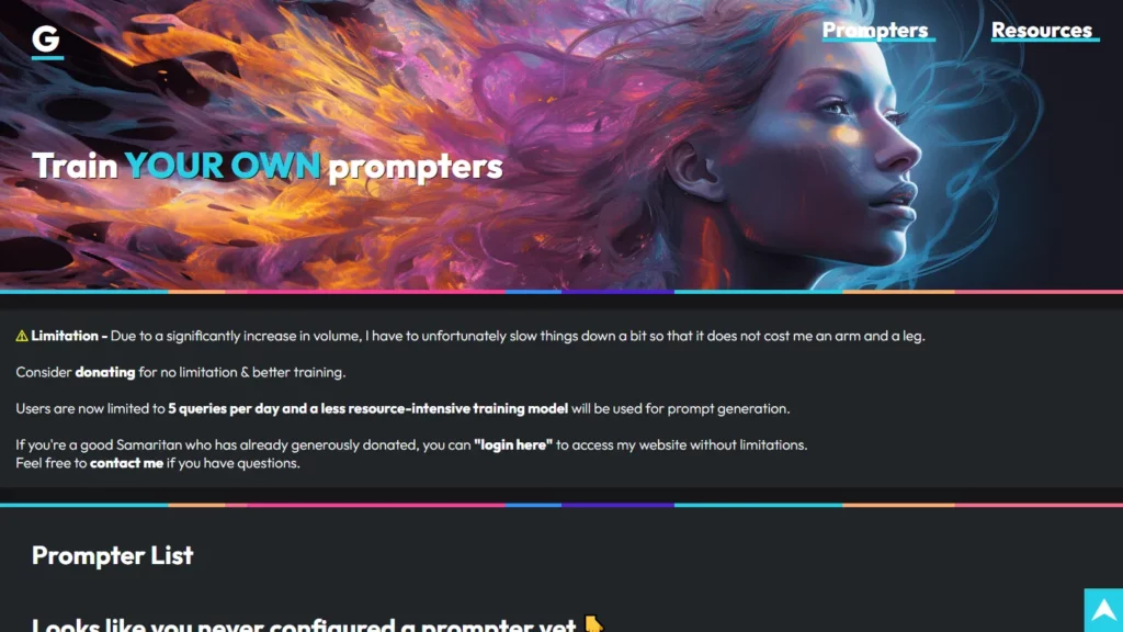 g-prompter website