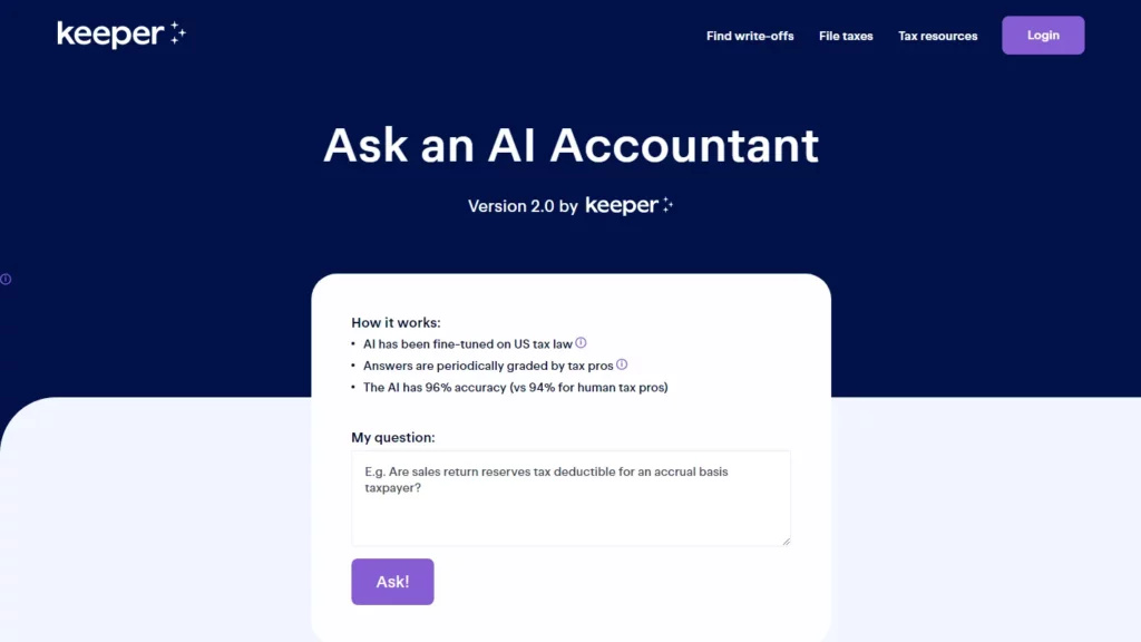 ask an ai accountant website