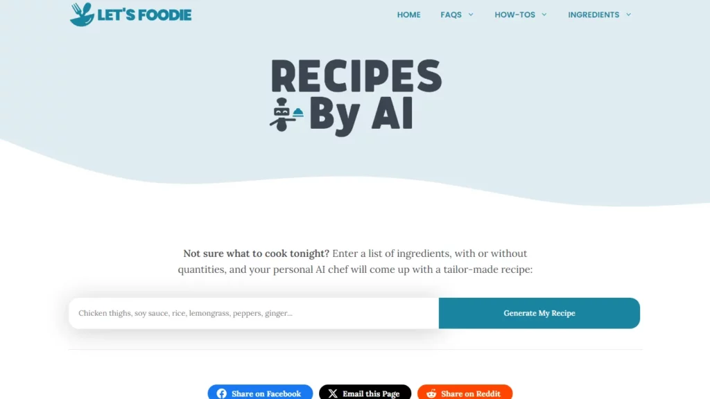 recipes by ai website