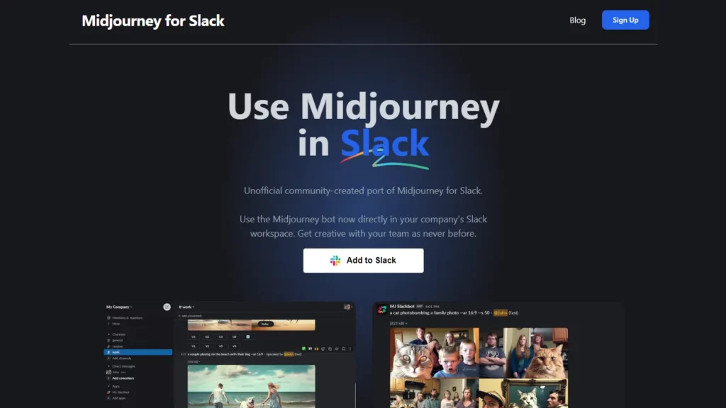 midjourney for slack website