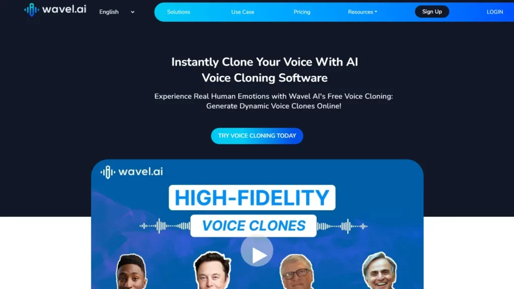 wavel voice clone website