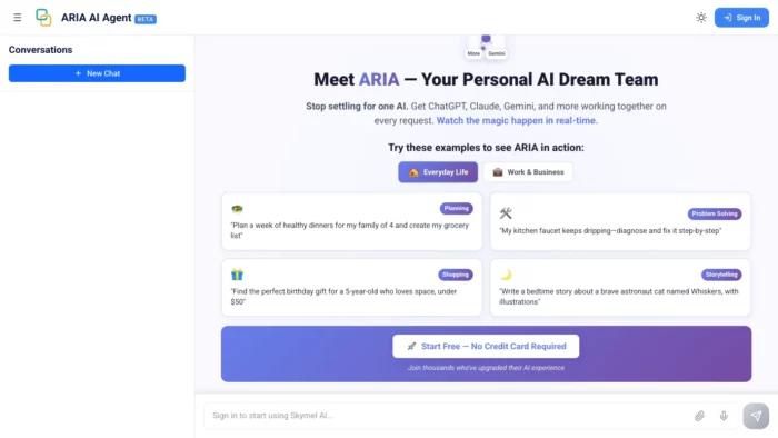 Skymel's ARIA Website