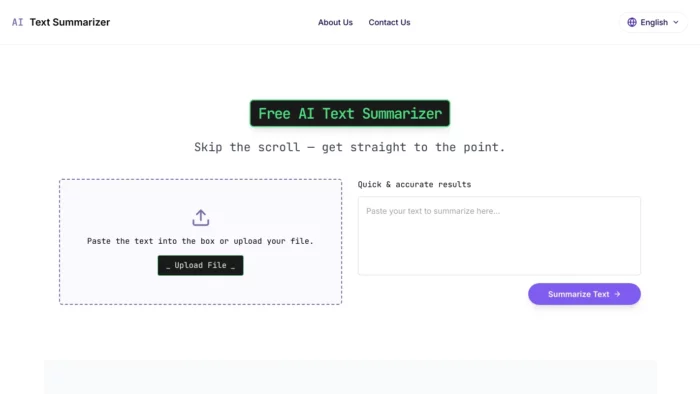 AI Text Summarizer Website