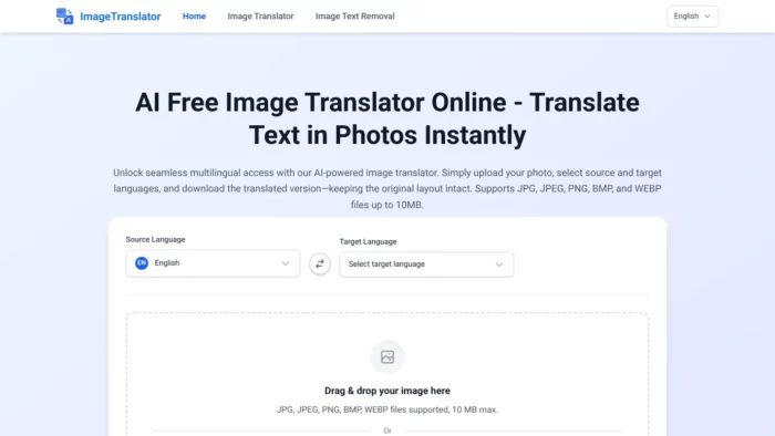 Image Translator Website