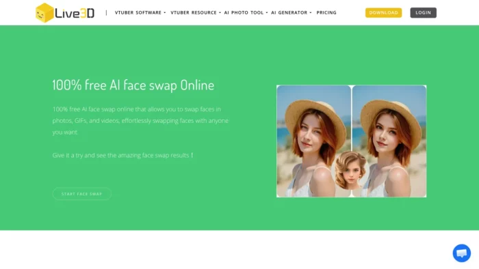 Live3D AI Face Swap Website