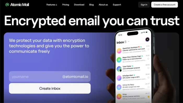 Atomic Mail Website